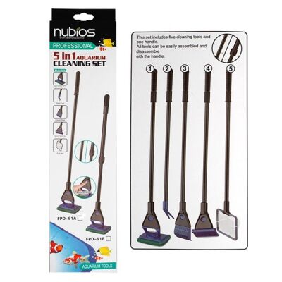 Nubios FPD-51A 5i1 Arada Akvaryum Temizleme Kiti 58 cm - 1